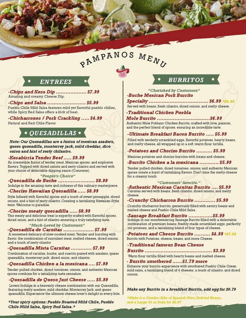 El Pampano Tortilleria - Pueblo, CO menu_pic