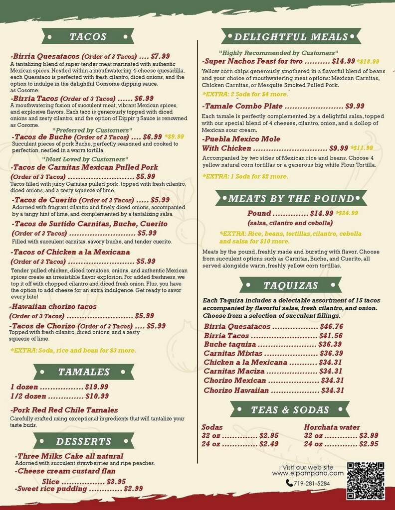El Pampano Tortilleria - Pueblo, CO menu_pic