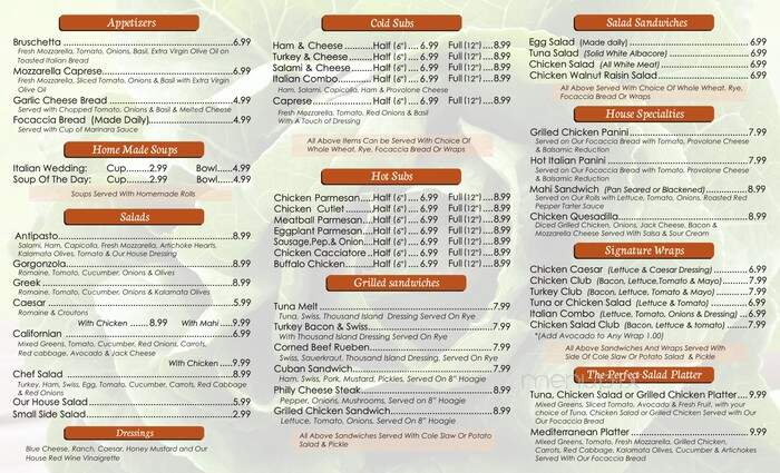 Giorgio's Cafe & Deli - West Palm Beach, FL menu_pic