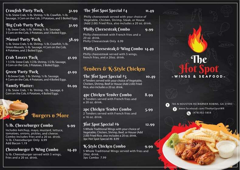 Hot Spot Wings & Seafood - Warner Robins, GA menu_pic