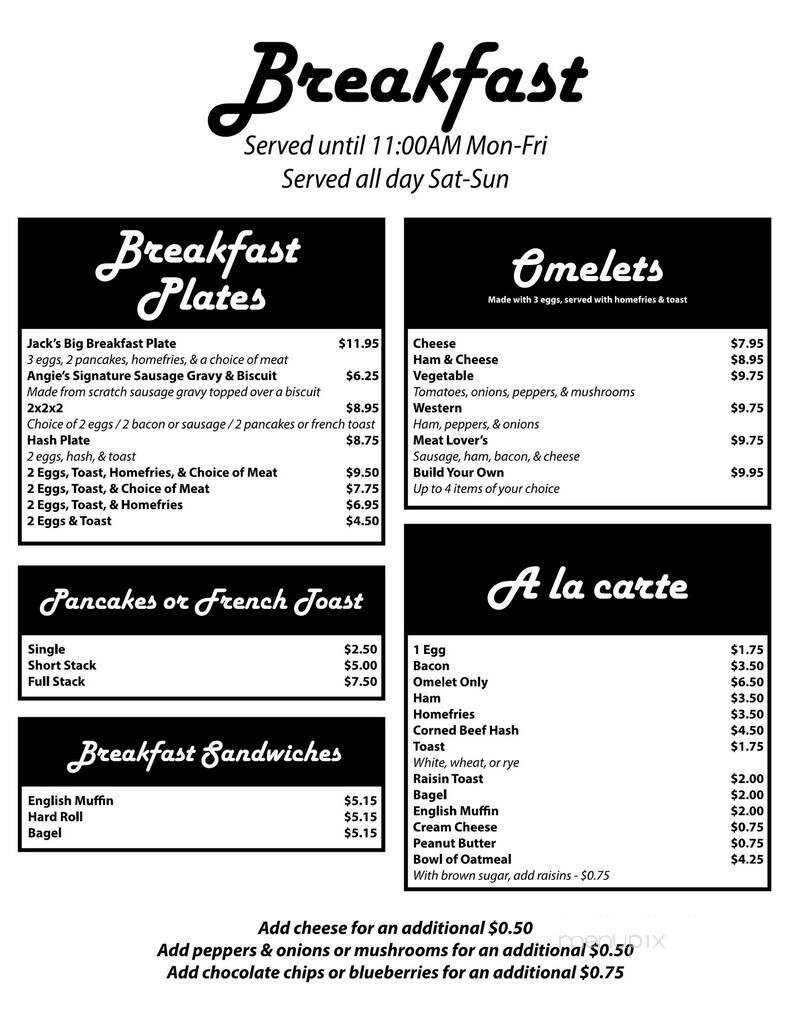 Jack's Kitchen - Manchester, NY menu_pic