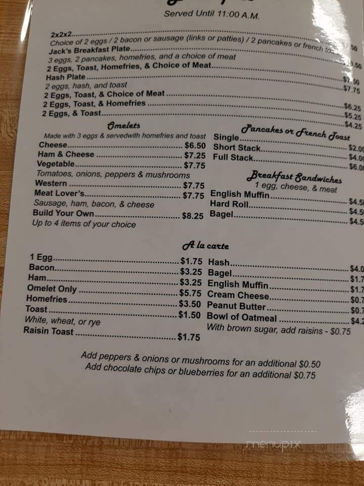 Jack's Kitchen - Manchester, NY menu_pic
