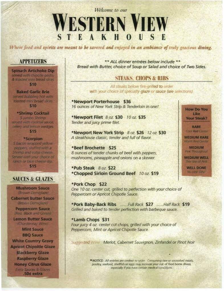 Kachina Lounge - Williams, AZ menu_pic