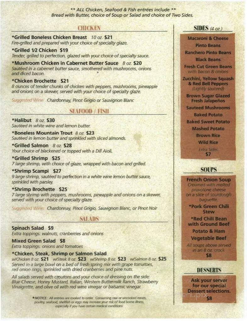 Kachina Lounge - Williams, AZ menu_pic