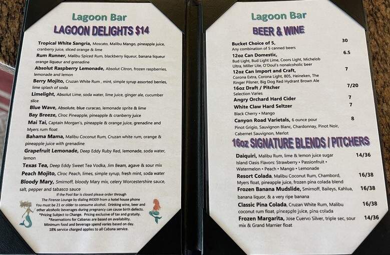 Lagoon Bar & Grill - Henderson, NV menu_pic