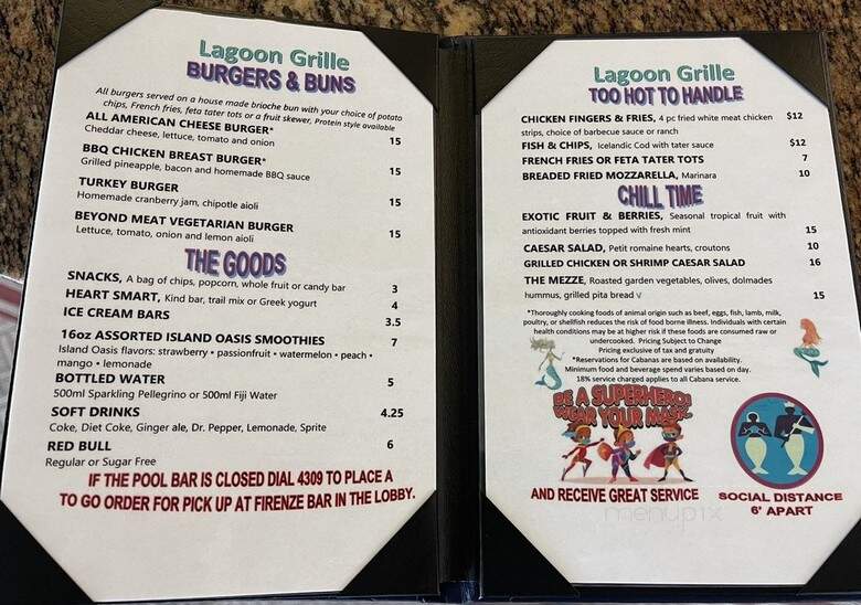 Lagoon Bar & Grill - Henderson, NV menu_pic