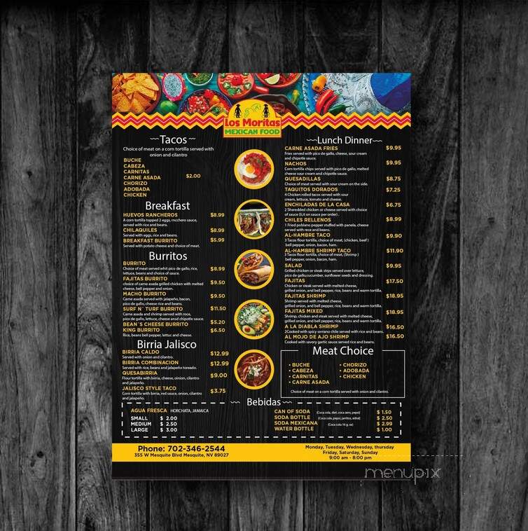 Los Moritas - Mesquite, NV menu_pic
