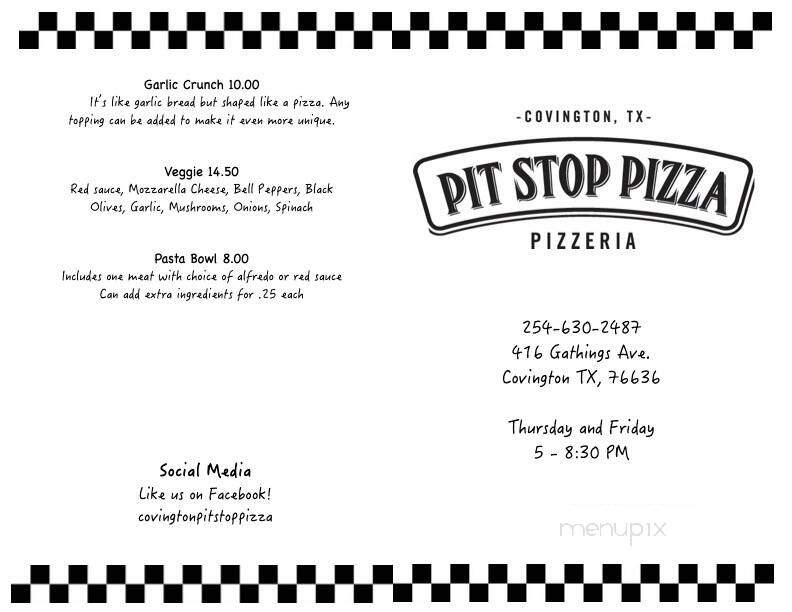 Pit Stop Pizza - Covington, TX
