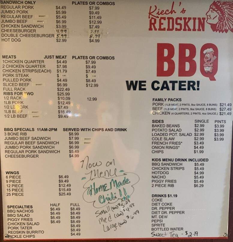 RedSkin Bar-B-Q - Pocahontas, AR menu_pic