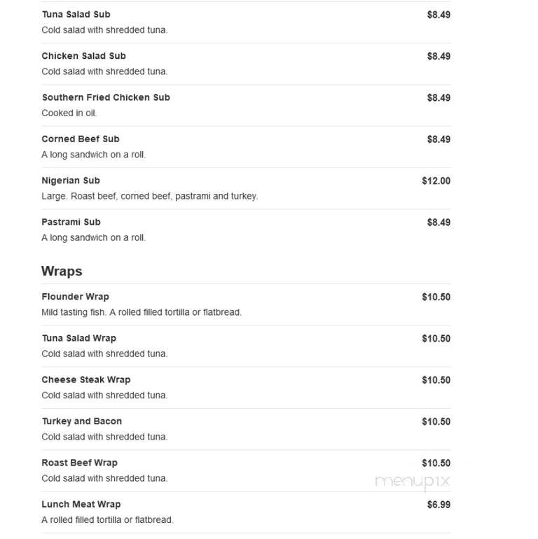 Sunset Subs and Steak - New Castle, DE menu_pic