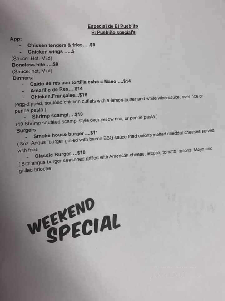 Tacos El Pueblito Restaurant - Bridgeton, NJ menu_pic