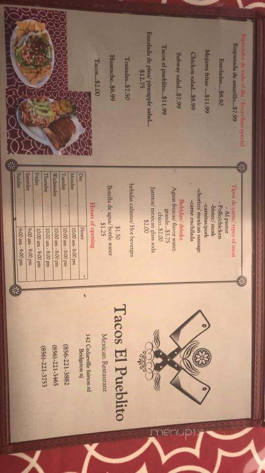 Tacos El Pueblito Restaurant - Bridgeton, NJ menu_pic