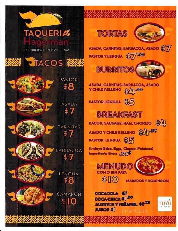 Taqueria Hagerman - Roswell, NM menu_pic