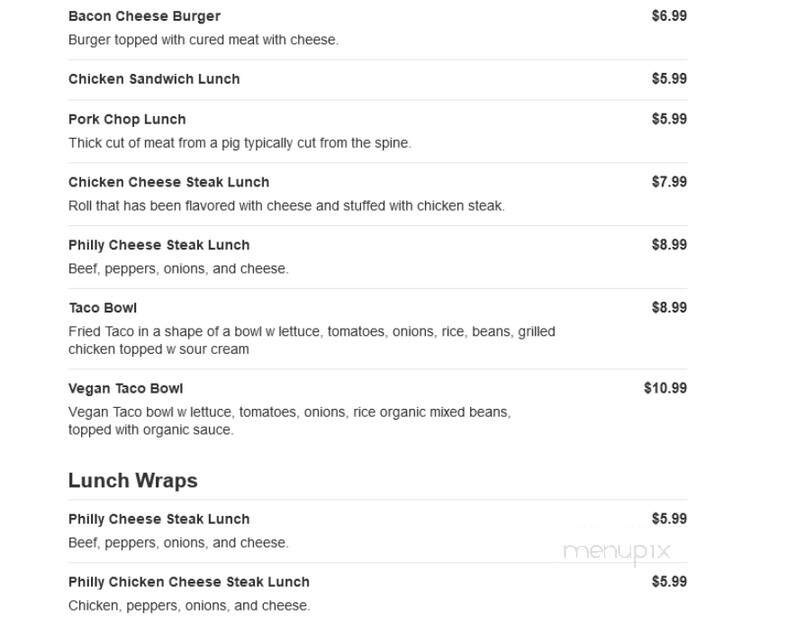 The Kitchen Palace - Aiken, SC menu_pic
