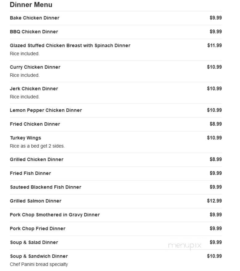 The Kitchen Palace - Aiken, SC menu_pic