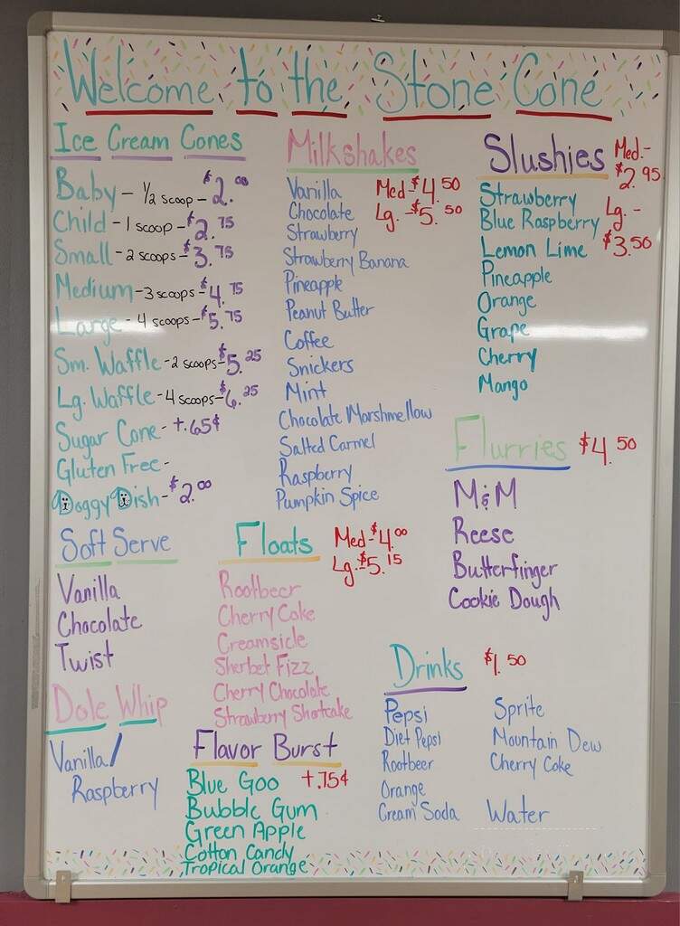 The Stone Cone - Addison, NY menu_pic