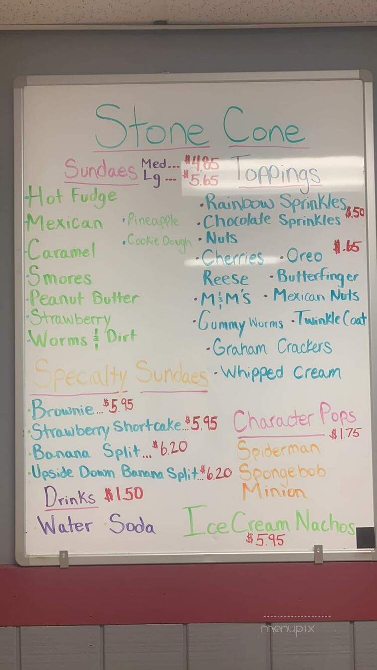 The Stone Cone - Addison, NY menu_pic
