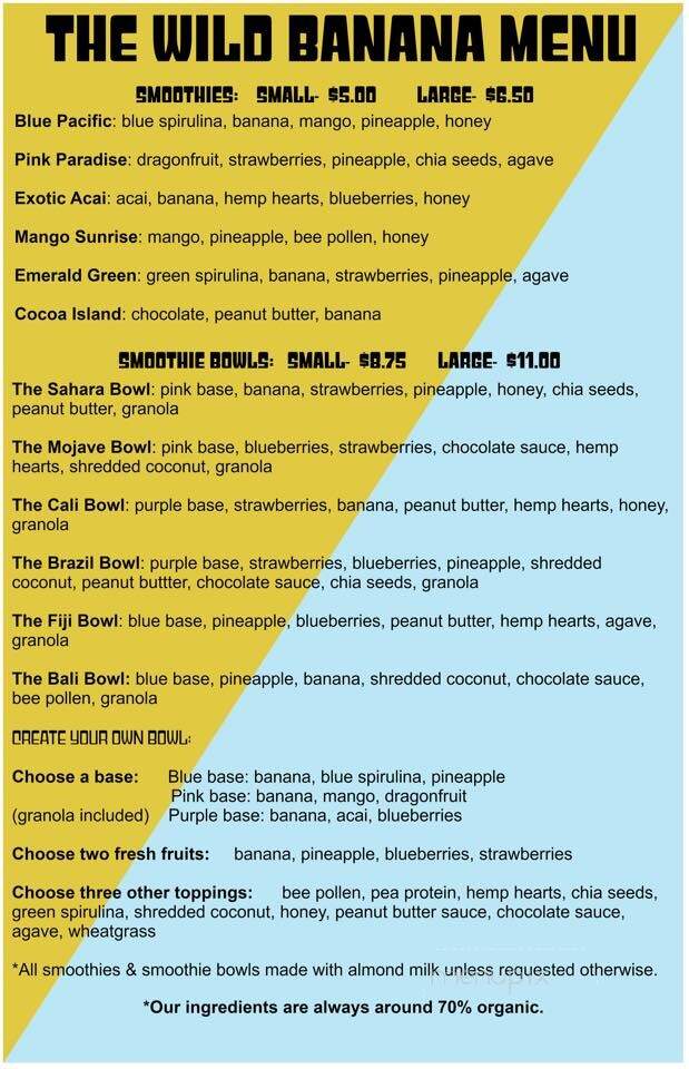 The Wild Banana - Dayton, OH menu_pic