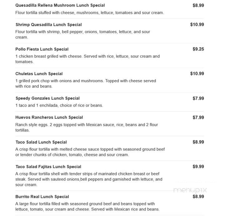 Toro Mexican Grill - White Pine, TN menu_pic