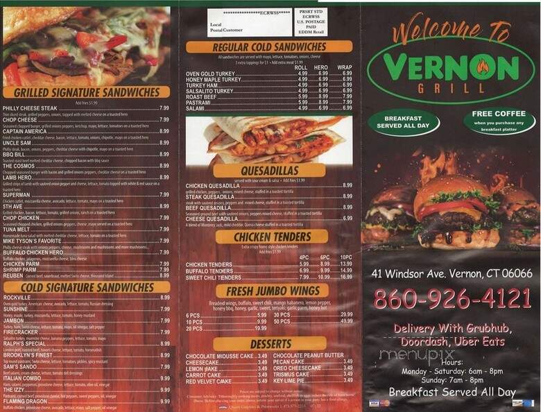 Vernon Grill - Vernon, CT menu_pic