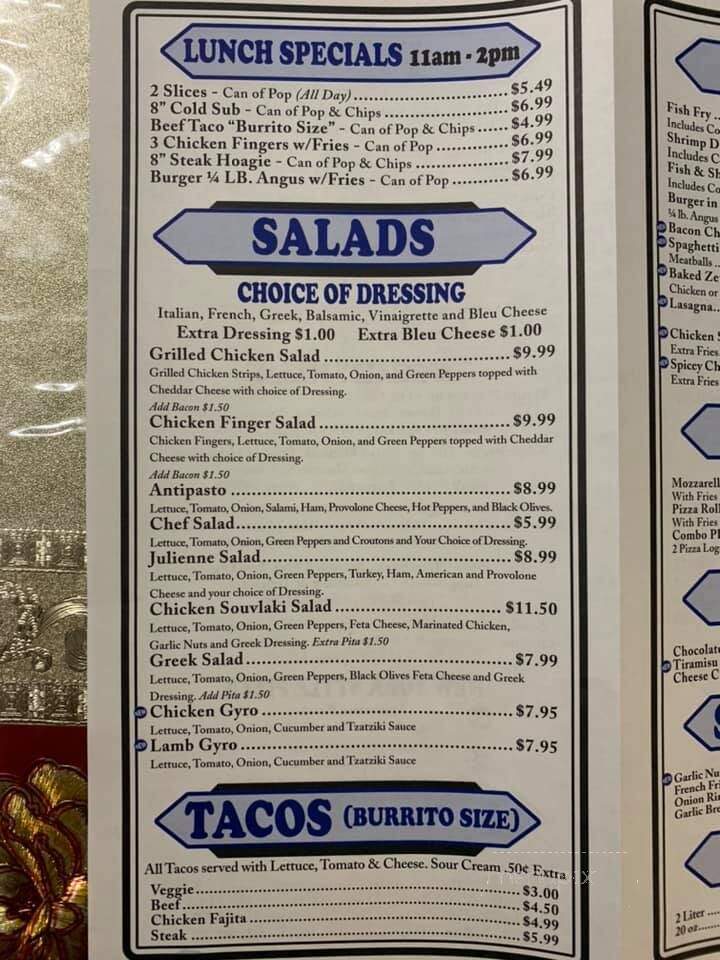 William Street Pizza - Cheektowaga, NY menu_pic