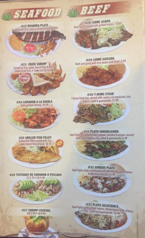 Agave Jalisco Restaurant - Karnes City, TX menu_pic