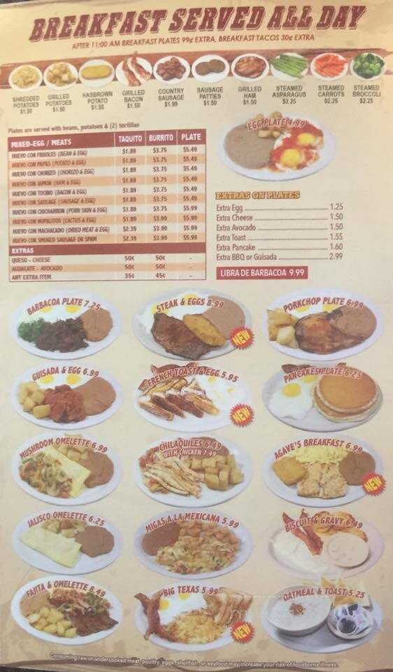 Agave Jalisco Restaurant - Karnes City, TX menu_pic