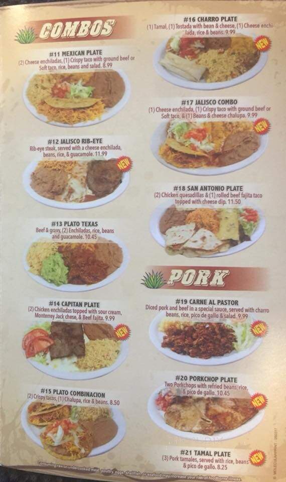 Agave Jalisco Restaurant - Karnes City, TX menu_pic