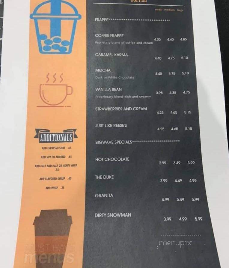 Bigwave's Bar and Grill - Bolivar, TN menu_pic