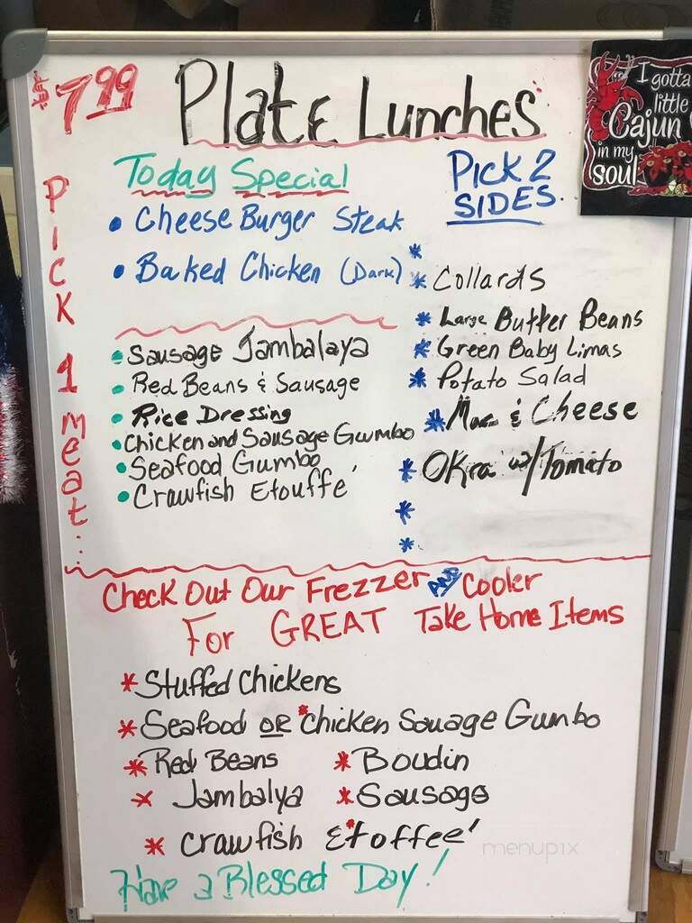 Cajun Boudin Connection - Summerdale, AL menu_pic