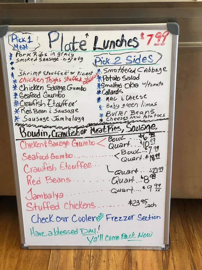 Cajun Boudin Connection - Summerdale, AL menu_pic