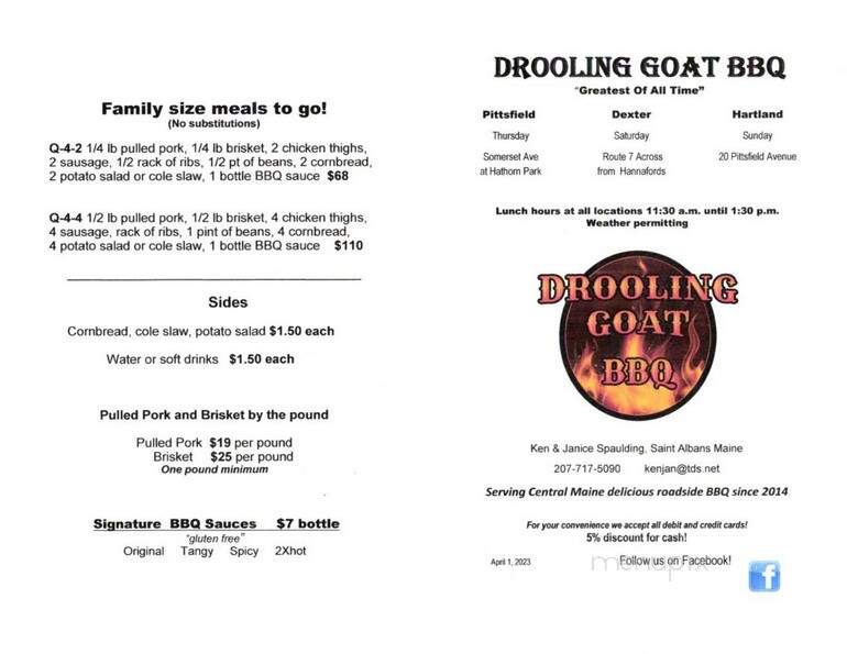 Drooling Goat - Dexter, ME menu_pic