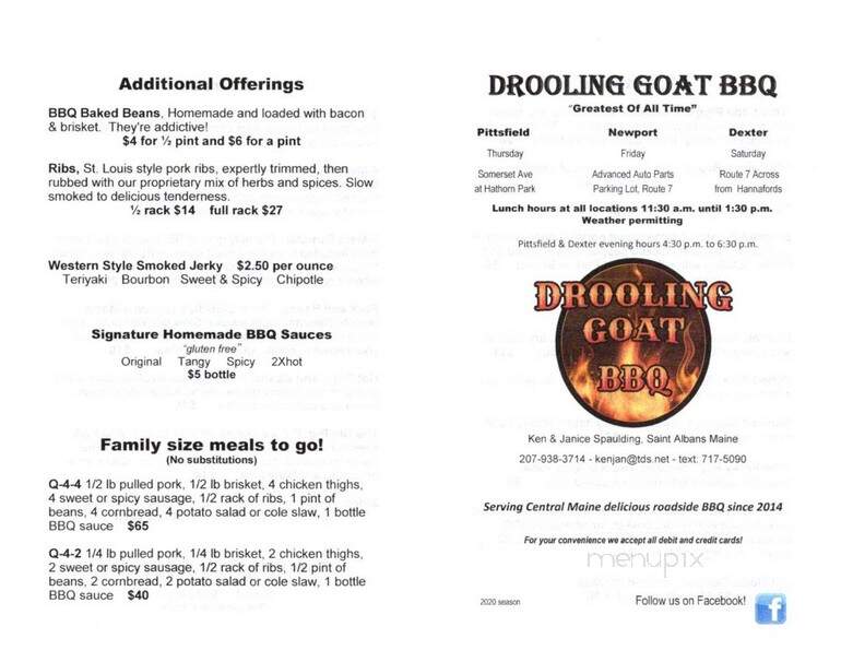 Drooling Goat - Dexter, ME menu_pic