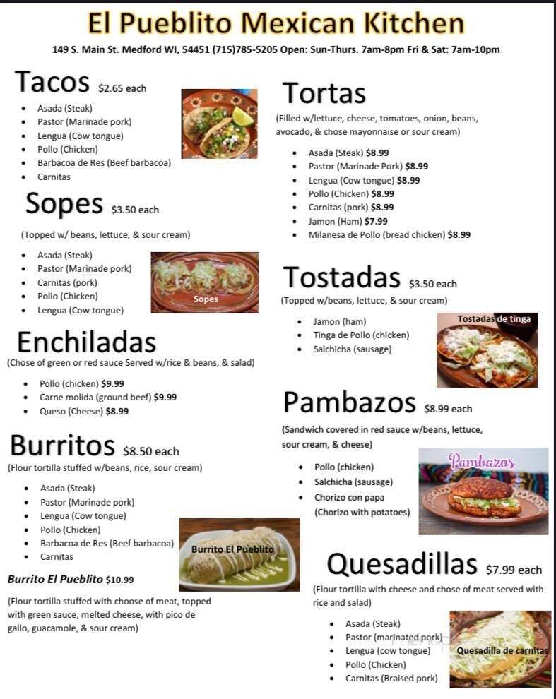 El Pueblito Mexican Kitchen - Medford, WI