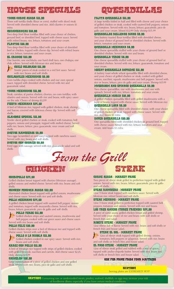 El sol de Mexico Mexican Bar & Grill - Humboldt, IA menu_pic
