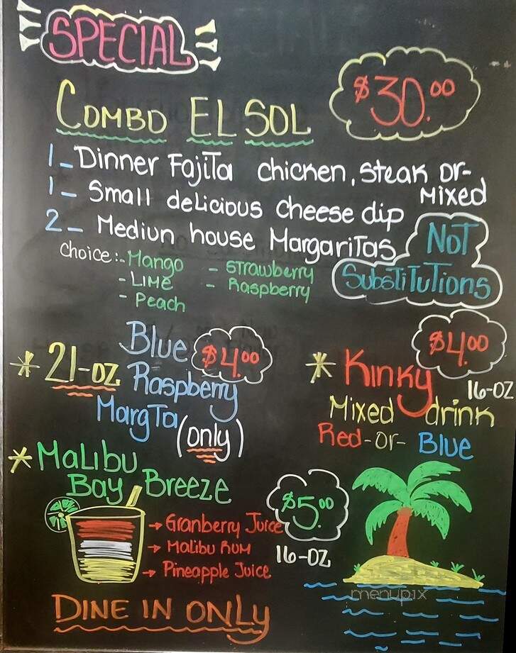 El sol de Mexico Mexican Bar & Grill - Humboldt, IA menu_pic