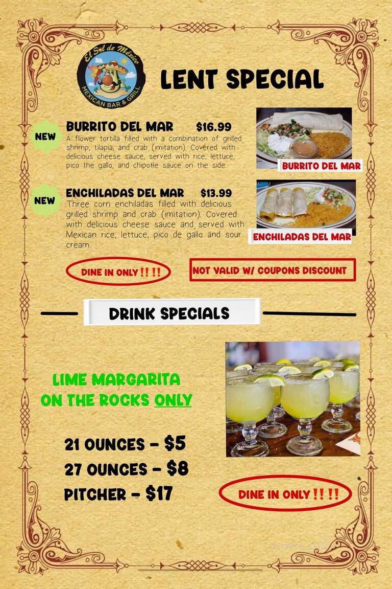 El sol de Mexico Mexican Bar & Grill - Humboldt, IA menu_pic