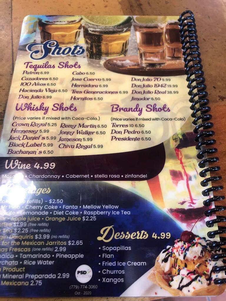 La Terraza Mexican Grill - Toledo, IA menu_pic