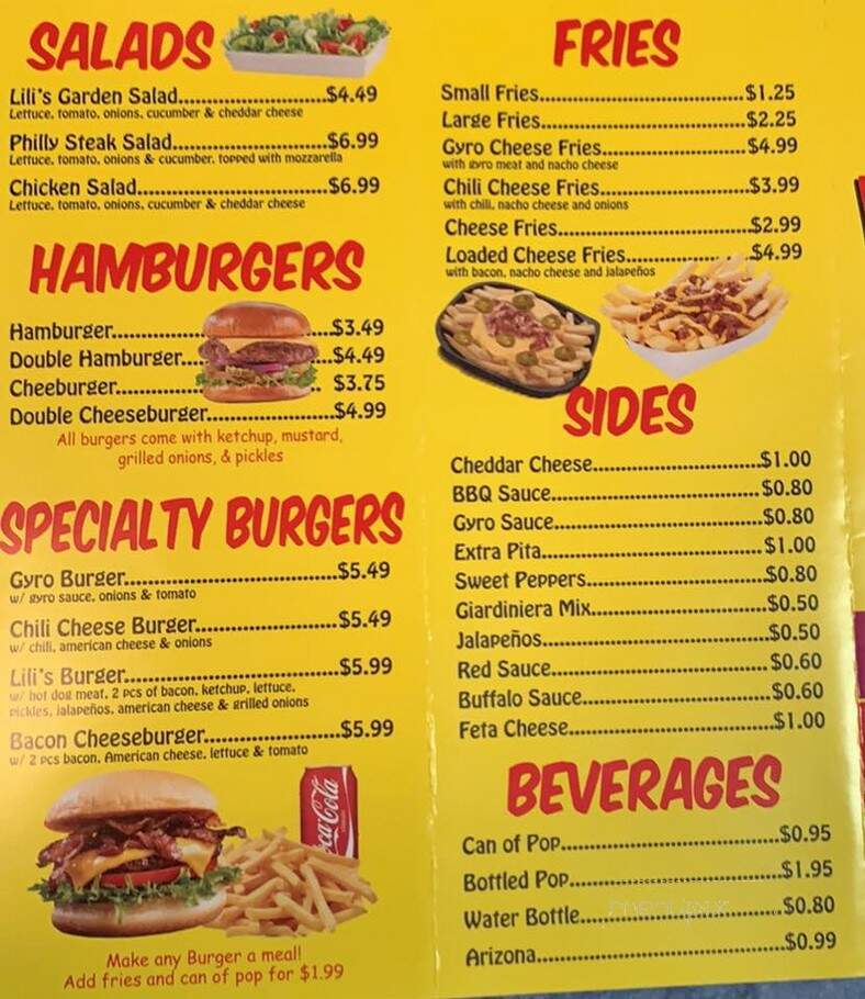Lili's Hot Dogs - Manteno, IL menu_pic