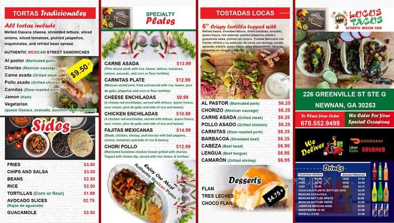 Locos Tacos - Newnan, GA menu_pic