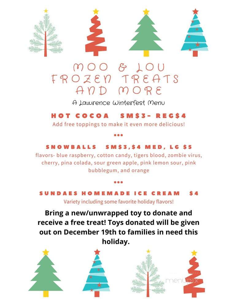 Moo & Lou Frozen Treats and More - Lawrence Township, IN menu_pic