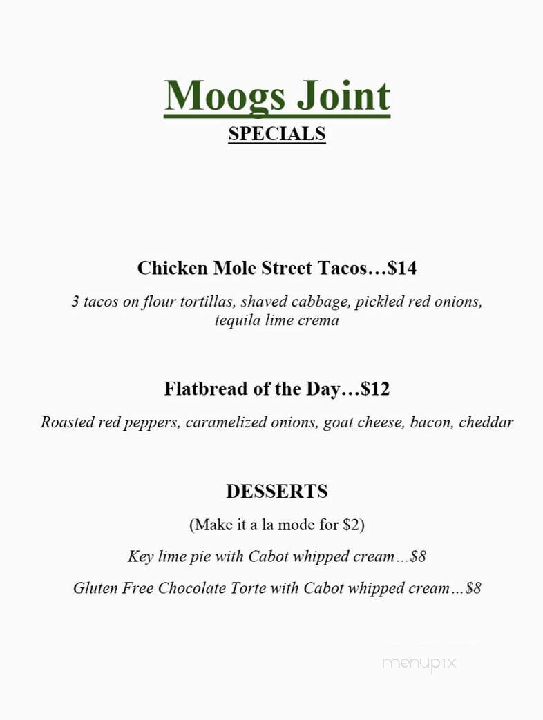 Moog's Joint - Johnson, VT