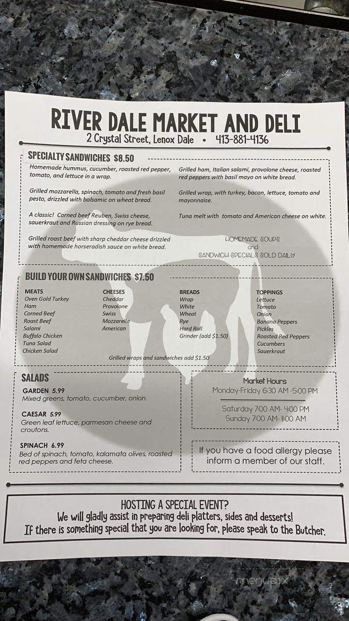 River Dale Market and Deli - Lenox Dale, MA menu_pic