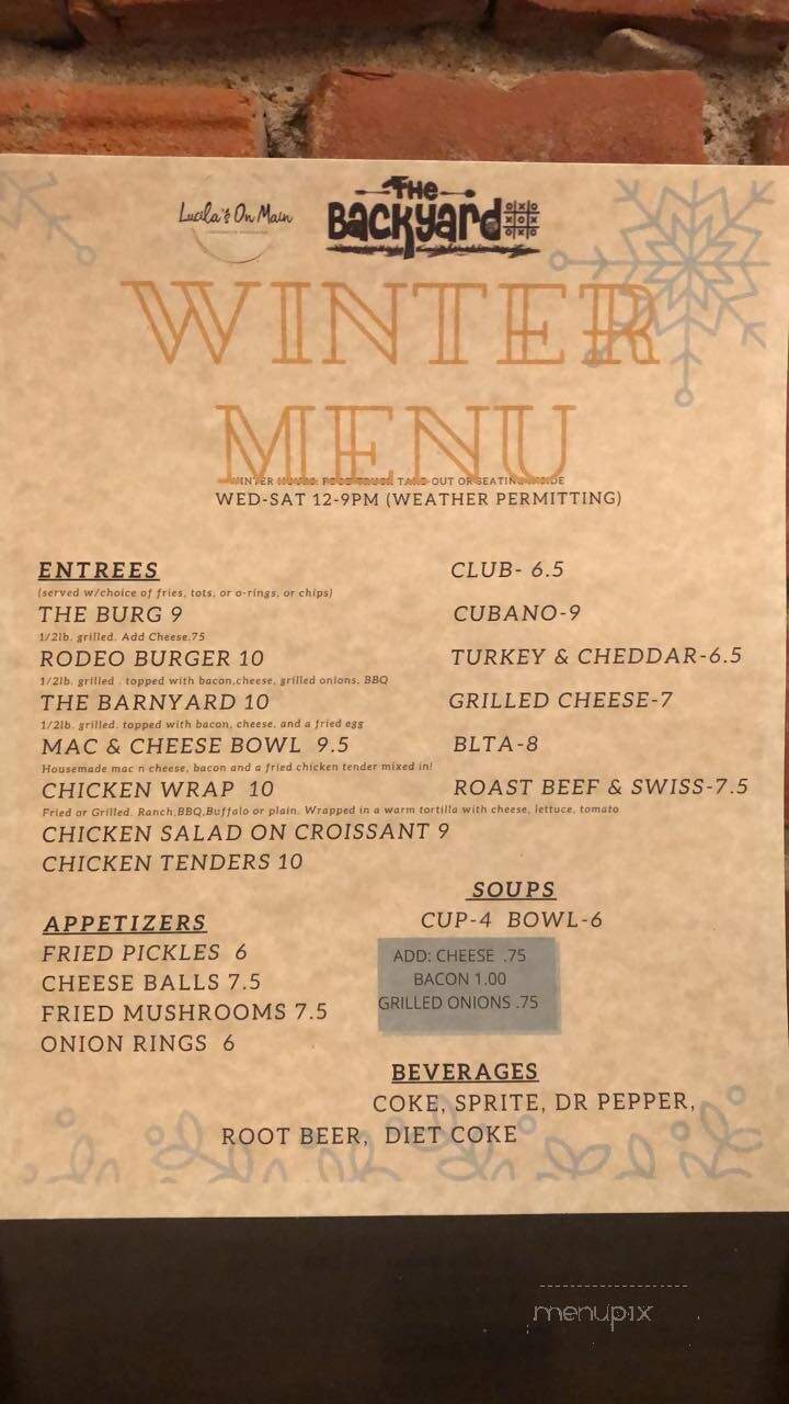 The Backyard - Plattsburg, MO menu_pic