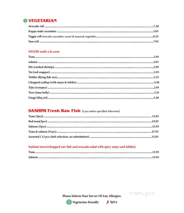 Yozakura Japanese Restaurant - Drayton Valley, AB menu_pic