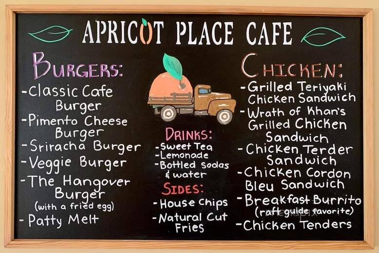 Apricot Place Cafe - Ocoee, TN menu_pic