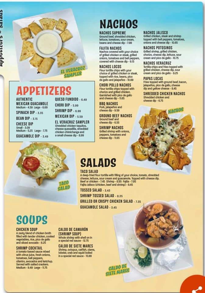 El Veracruz - Starkville, MS menu_pic