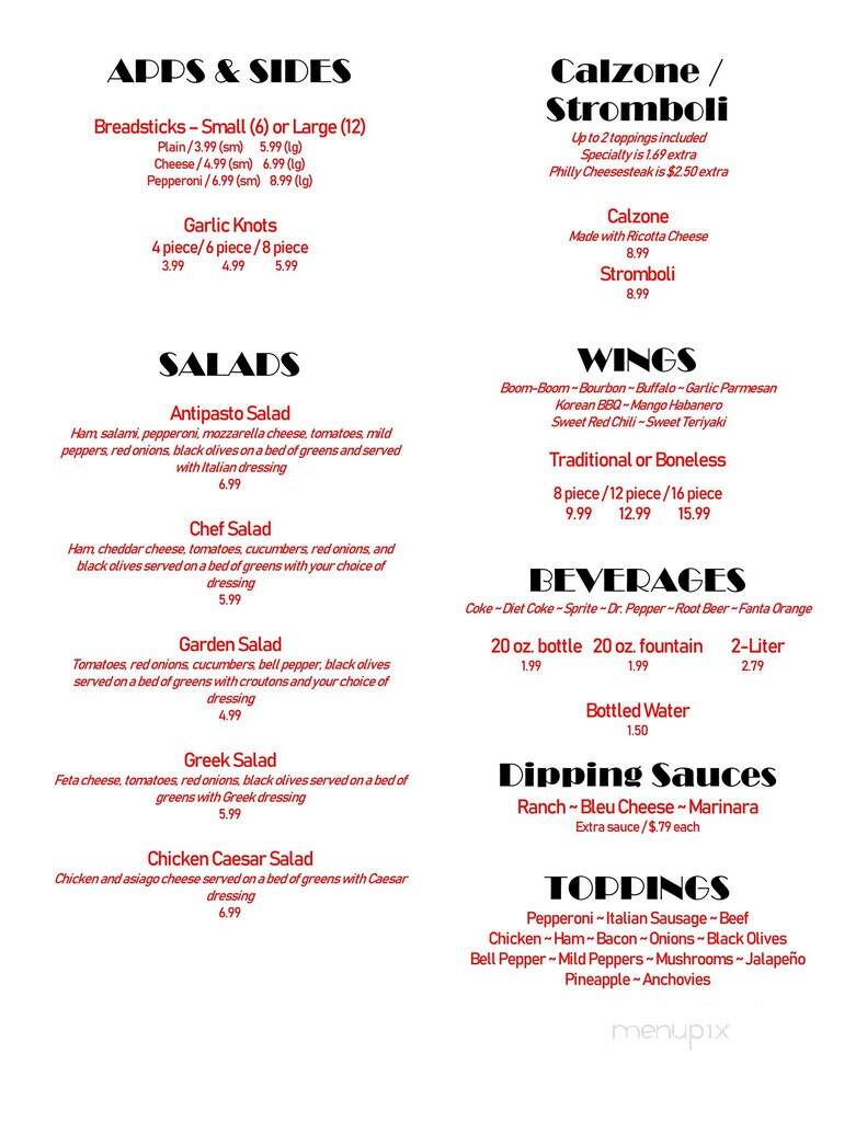 Fat John's Pizza - Marianna, FL menu_pic
