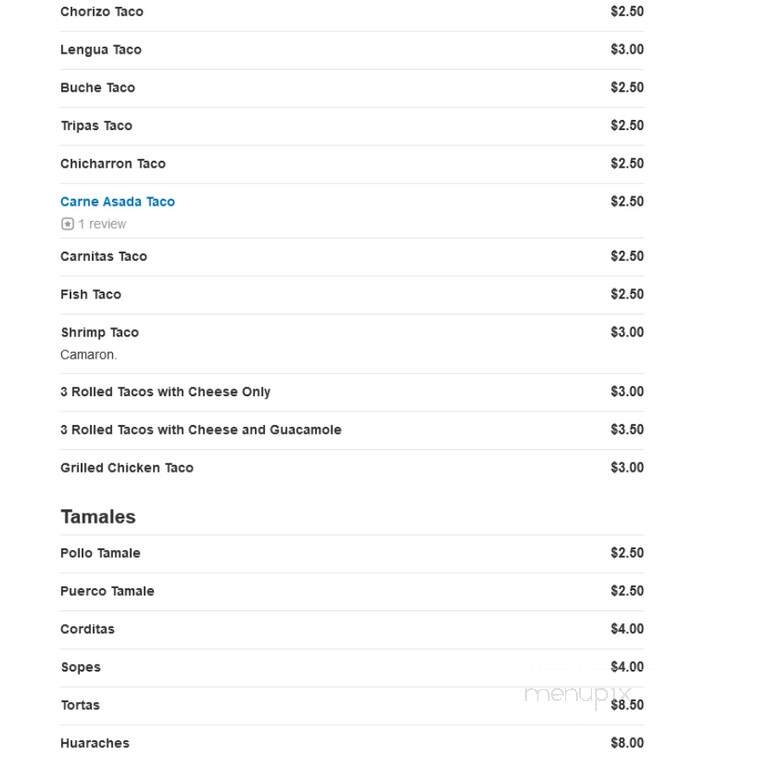 Gilberto's Taco Shop - Willmar, MN menu_pic