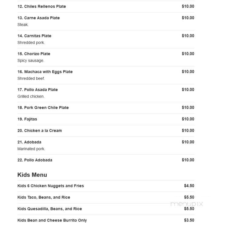 Gilberto's Taco Shop - Willmar, MN menu_pic